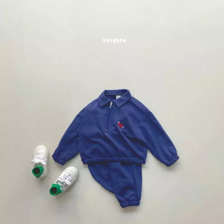 Soybean - Korean Children Fashion - #discoveringself - Chery Collar Top Bottom Set - 3