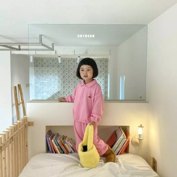 Soybean - Korean Children Fashion - #magicofchildhood - Chery Collar Top Bottom Set - 10