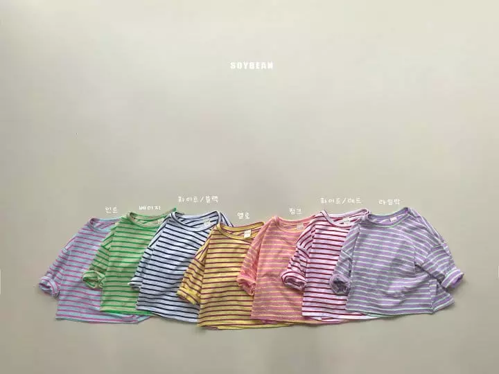 Soybean - Korean Children Fashion - #magicofchildhood - Vivid Stripes Tee - 9