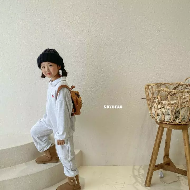 Soybean - Korean Children Fashion - #prettylittlegirls - Chery Collar Top Bottom Set - 12