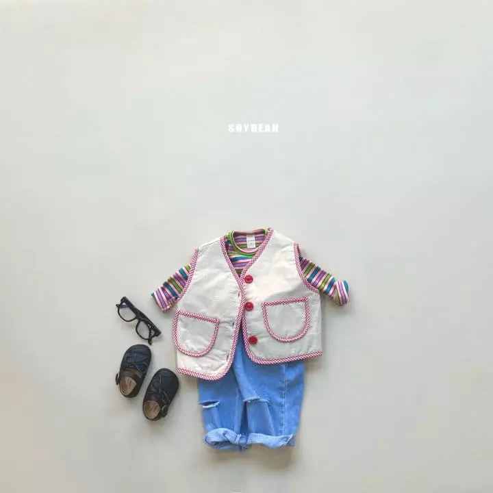 Soybean - Korean Children Fashion - #toddlerclothing - Check Check Vest - 4