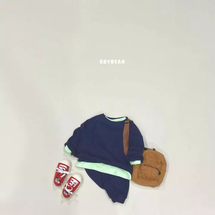 Soybean - Korean Children Fashion - #todddlerfashion - Jellato Waffle Top Bottom Set