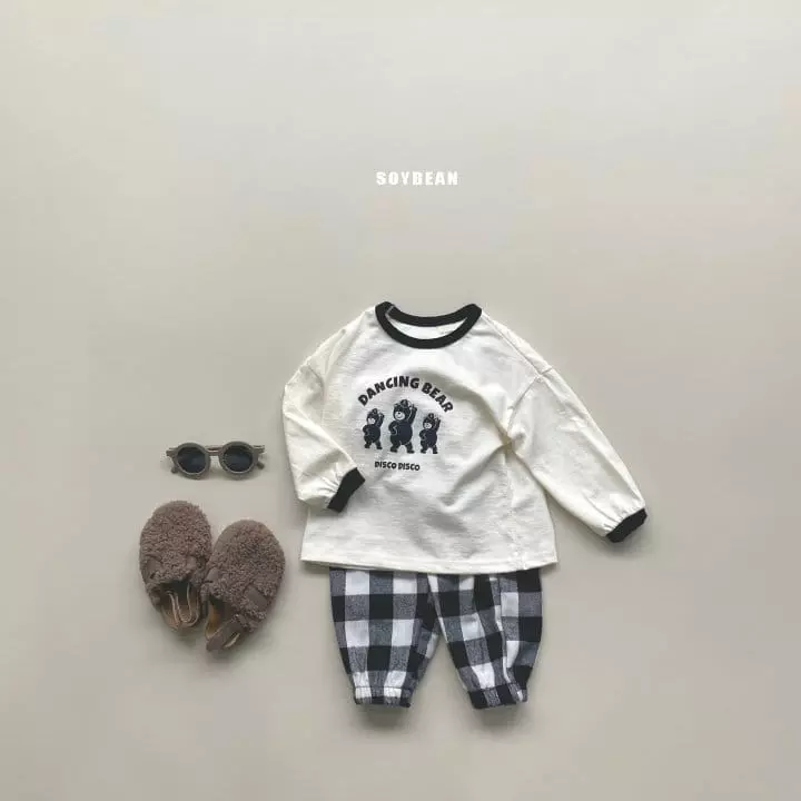 Soybean - Korean Children Fashion - #toddlerclothing - Dancing Bear Top Bottom Set - 3