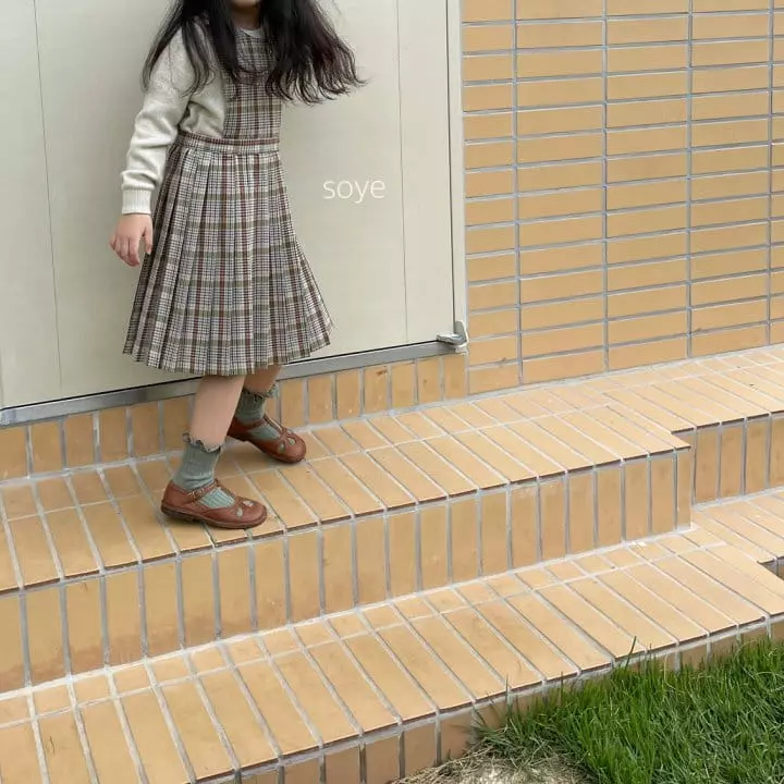 Soye - Korean Children Fashion - #childrensboutique - Check Wrinkle One-piece - 7