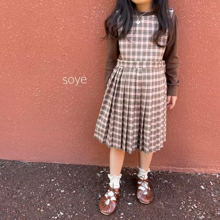 Soye - Korean Children Fashion - #kidsstore - Check Wrinkle One-piece - 12