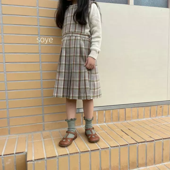 Soye - Korean Children Fashion - #todddlerfashion - Check Wrinkle One-piece - 3
