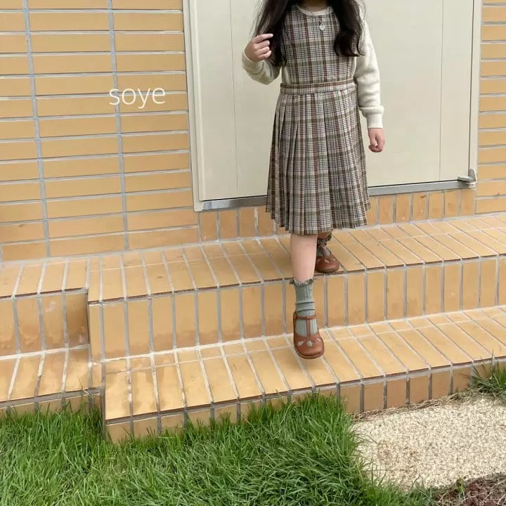 Soye - Korean Children Fashion - #todddlerfashion - Check Wrinkle One-piece - 4