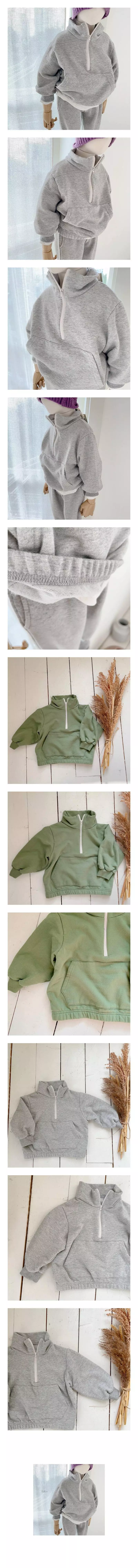 Studio M - Korean Children Fashion - #minifashionista - Daily Half Zip-up Tee