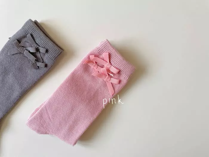 Teamand - Korean Children Fashion - #discoveringself - Small Ribbon Knee Socks - 3
