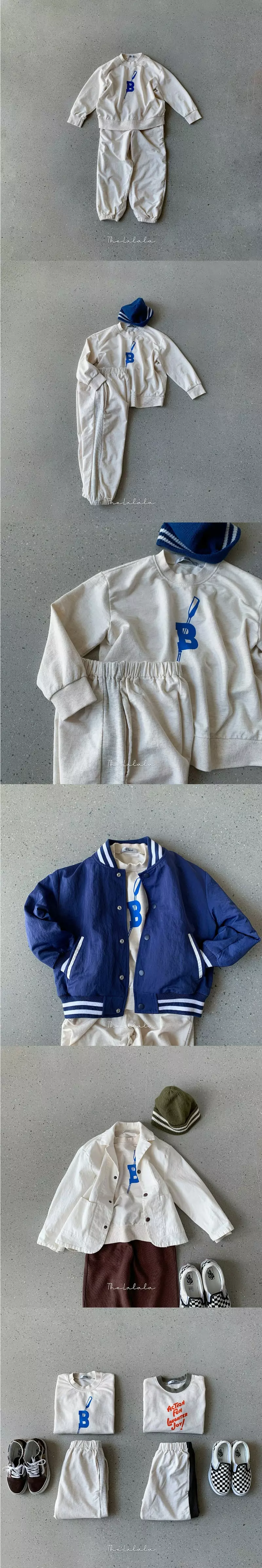 The Lalala - Korean Children Fashion - #Kfashion4kids - B Paint Sweatshirt Top Bottom Set - 2