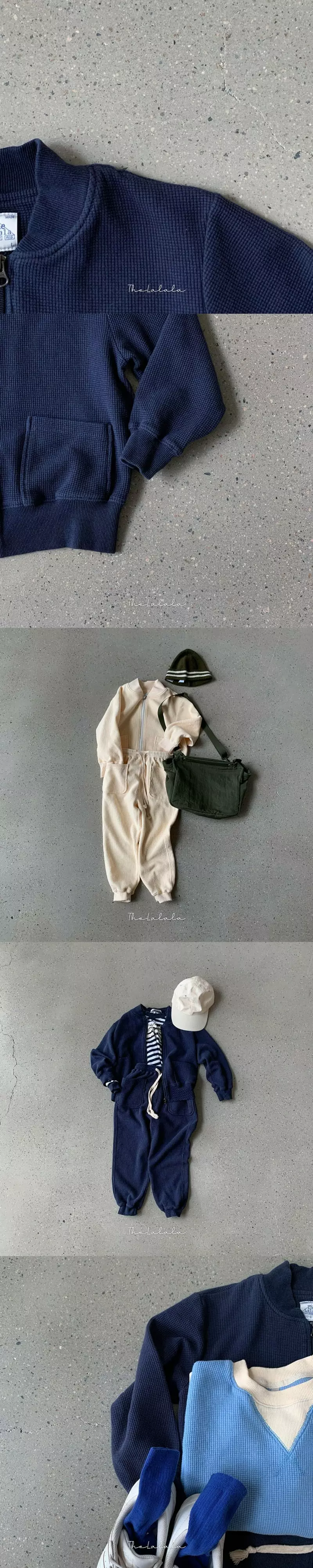 The Lalala - Korean Children Fashion - #discoveringself - W Waffle Zip-up - 3