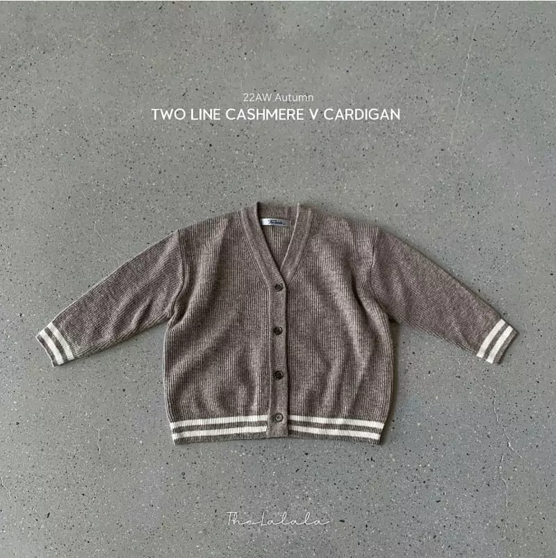 The Lalala - Korean Children Fashion - #todddlerfashion - Two Stripes V Cardigan