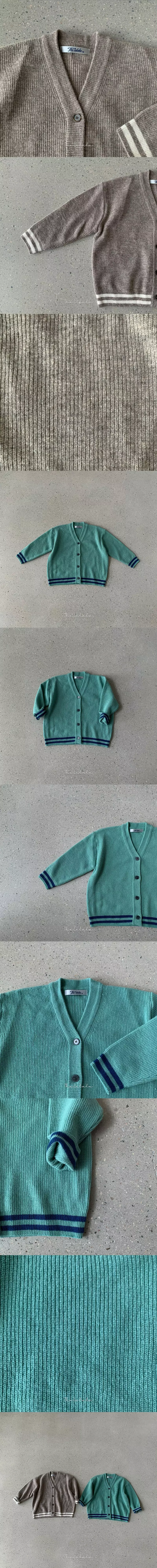The Lalala - Korean Children Fashion - #toddlerclothing - Two Stripes V Cardigan - 2