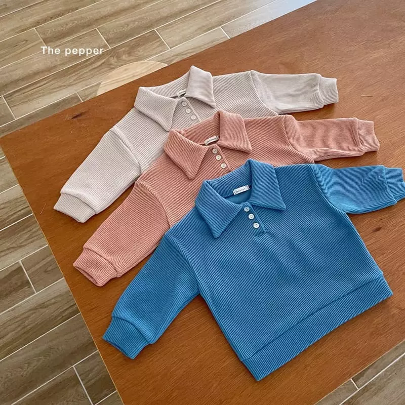 The Pepper - Korean Children Fashion - #Kfashion4kids - Rib Knit Collar Tee