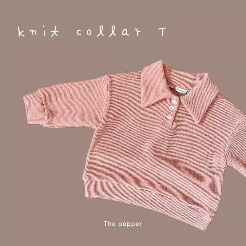 The Pepper - Korean Children Fashion - #childofig - Rib Knit Collar Tee - 6