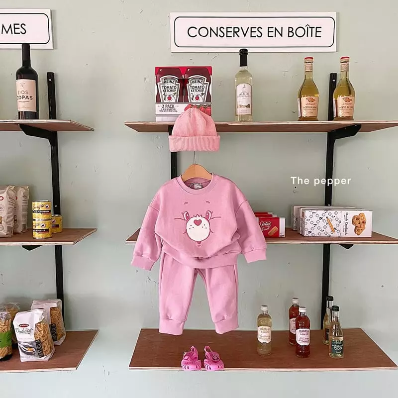 The Pepper - Korean Children Fashion - #childofig - Color Bear Top Bottom Set