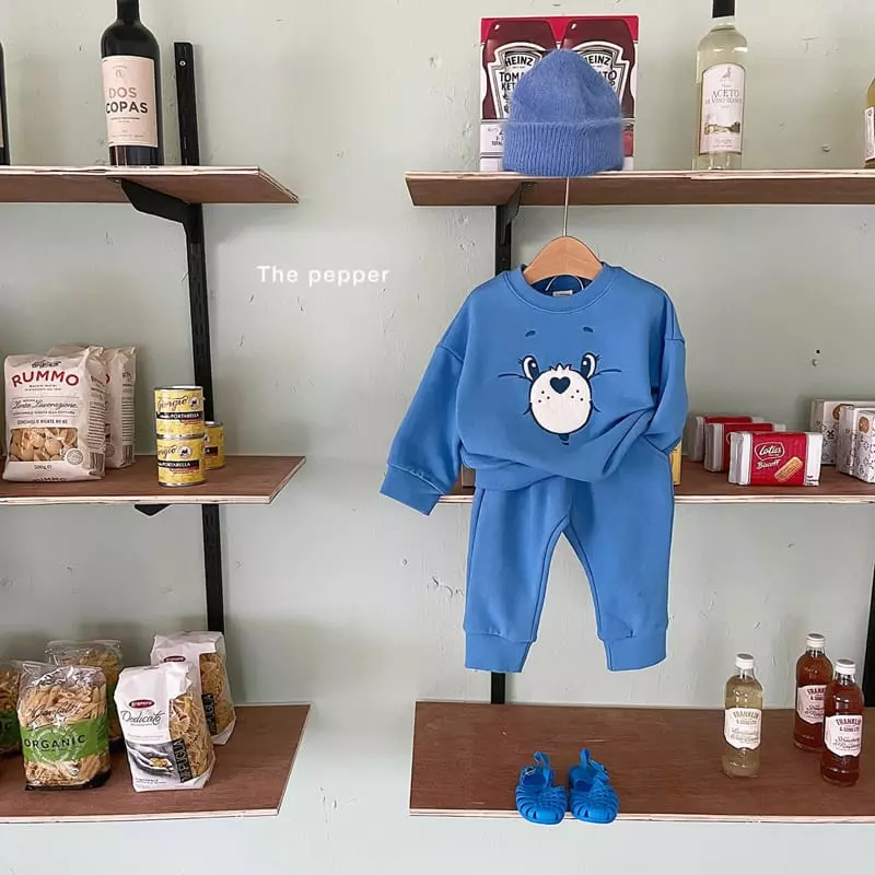 The Pepper - Korean Children Fashion - #childrensboutique - Color Bear Top Bottom Set - 3