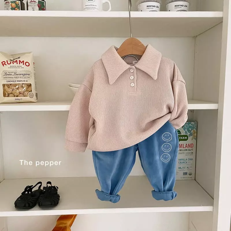 The Pepper - Korean Children Fashion - #littlefashionista - Rib Knit Collar Tee - 2