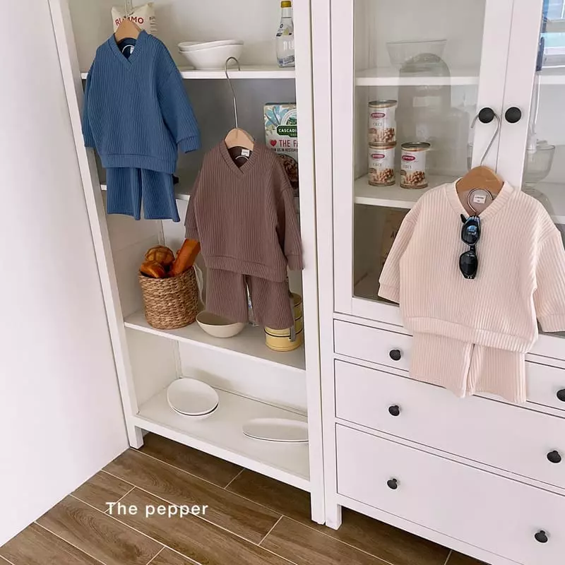 The Pepper - Korean Children Fashion - #littlefashionista - Knit Rib Top Bottom Set