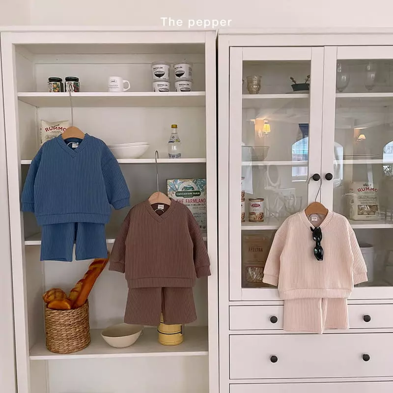 The Pepper - Korean Children Fashion - #magicofchildhood - Knit Rib Top Bottom Set - 2
