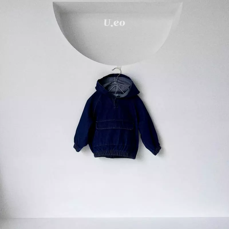 U Eo - Korean Children Fashion - #designkidswear - Denim Pocket Hoody - 3