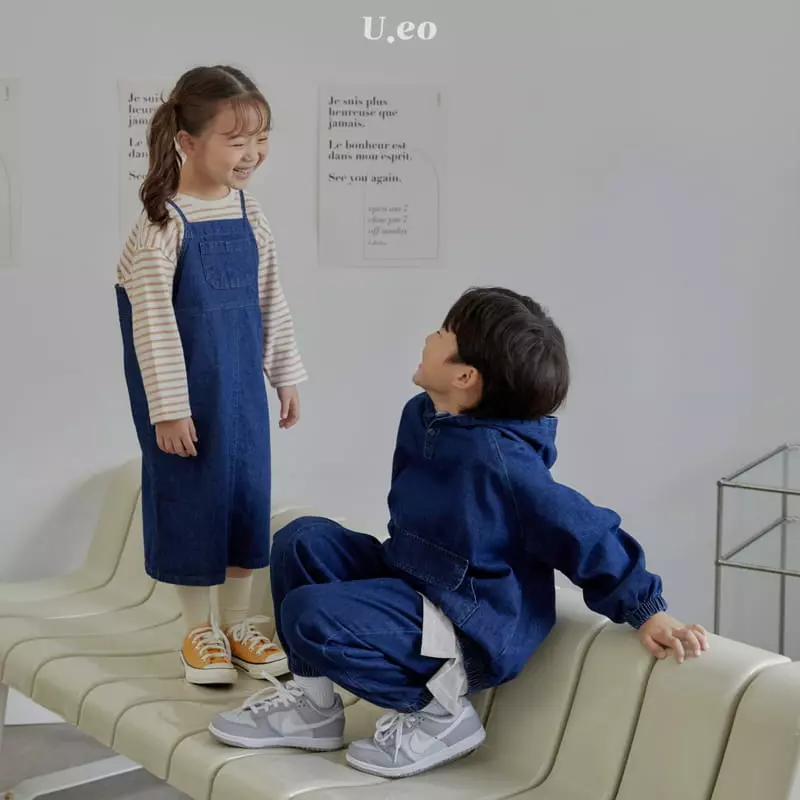 U Eo - Korean Children Fashion - #fashionkids - Denim Pocket Hoody - 5