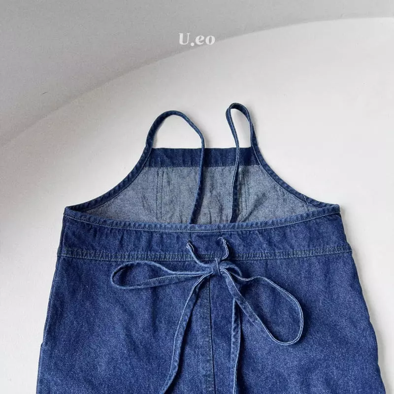 U Eo - Korean Children Fashion - #fashionkids - Denim Dungarees One-piece - 3