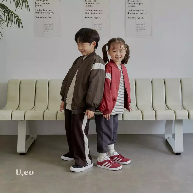 U Eo - Korean Children Fashion - #kidzfashiontrend - Line Track Pants - 9
