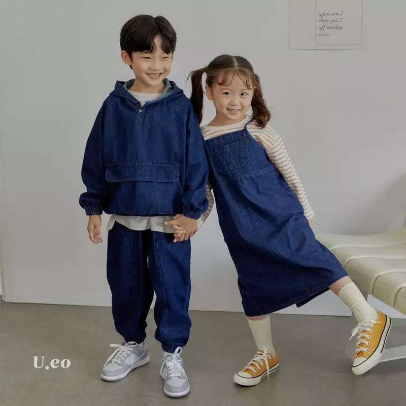 U Eo - Korean Children Fashion - #littlefashionista - Denim Pocket Hoody - 10