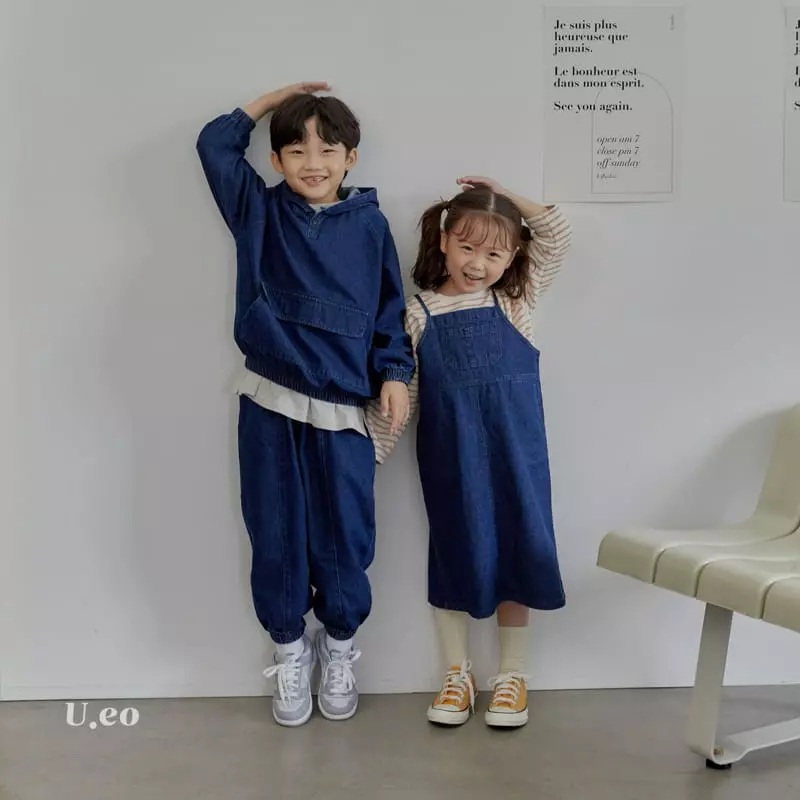 U Eo - Korean Children Fashion - #minifashionista - Denim Dungarees One-piece - 10