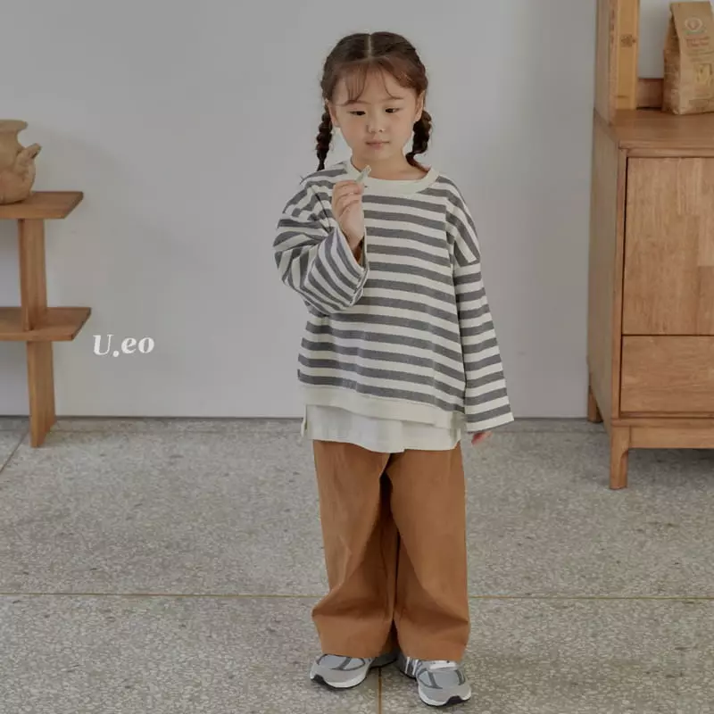 U Eo - Korean Children Fashion - #todddlerfashion - Agata Stripes Sweatshirt - 5