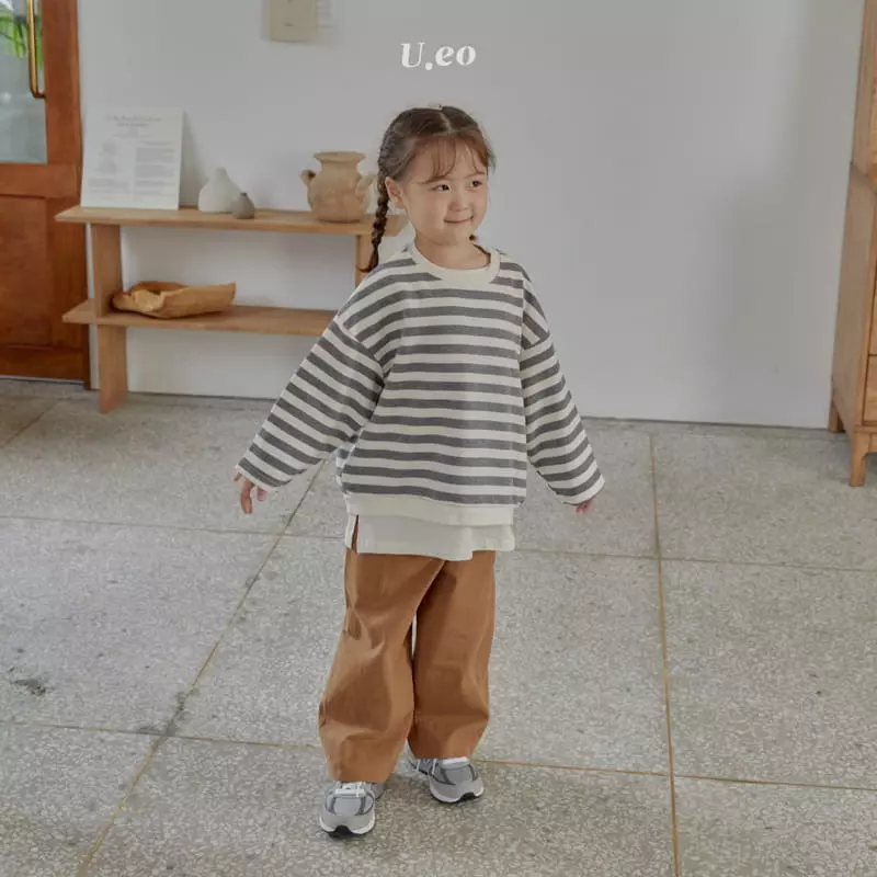 U Eo - Korean Children Fashion - #toddlerclothing - Agata Stripes Sweatshirt - 6