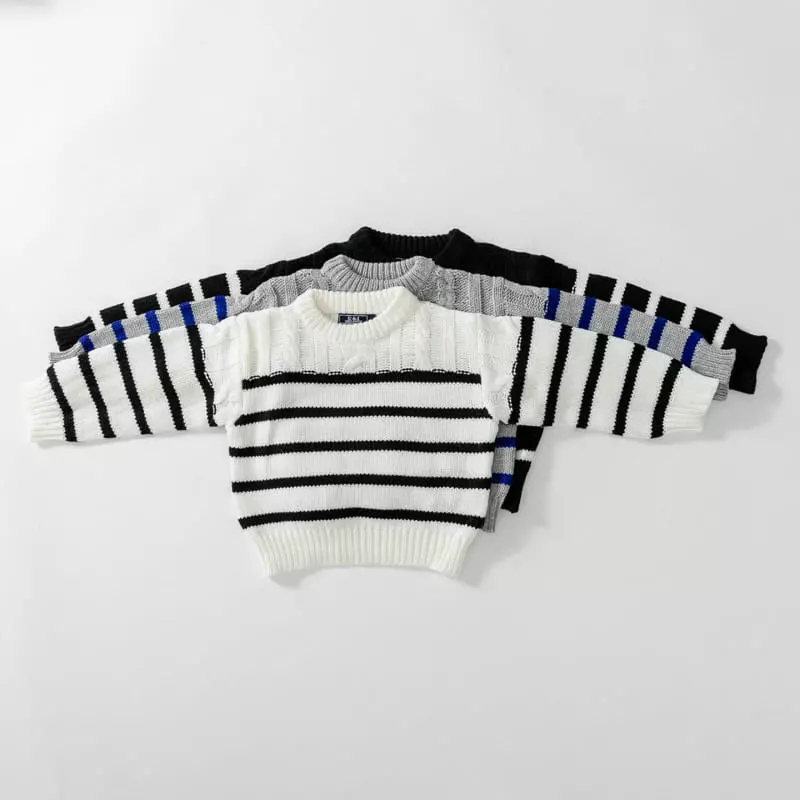 U & I - Korean Children Fashion - #Kfashion4kids - Twist Stripes Knit Tee - 7