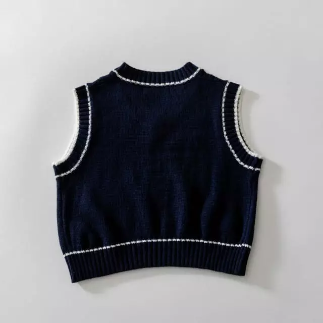 U & I - Korean Children Fashion - #childofig - V Neck Line Knit Vest - 5