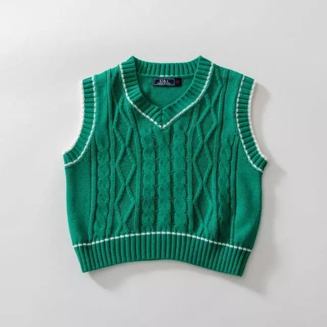U & I - Korean Children Fashion - #childofig - V Neck Line Knit Vest - 6