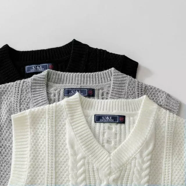 U & I - Korean Children Fashion - #childofig - Twist Knit Vest - 5