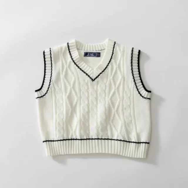 U & I - Korean Children Fashion - #childrensboutique - V Neck Line Knit Vest - 7