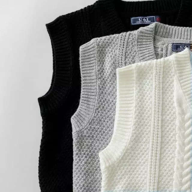 U & I - Korean Children Fashion - #childrensboutique - Twist Knit Vest - 6