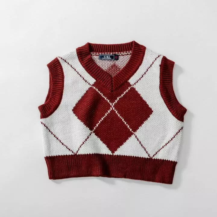 U & I - Korean Children Fashion - #childrensboutique - Argyle Vest