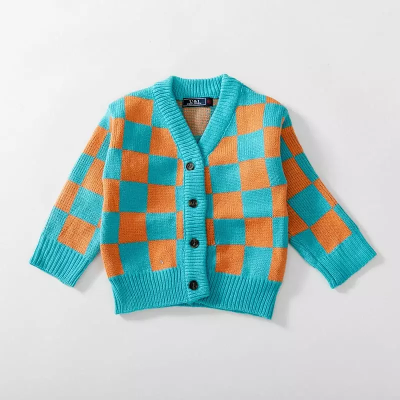 U & I - Korean Children Fashion - #childrensboutique - Check Cardigan