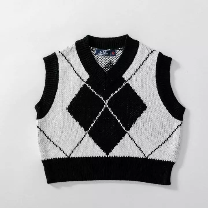 U & I - Korean Children Fashion - #designkidswear - Argyle Vest - 2
