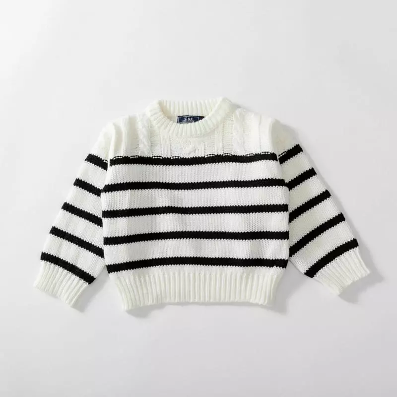 U & I - Korean Children Fashion - #designkidswear - Twist Stripes Knit Tee