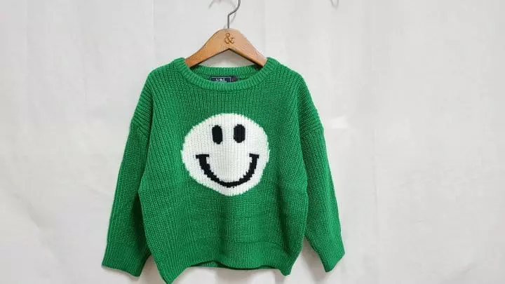 U & I - Korean Children Fashion - #discoveringself - Smiel Round Knit Tee - 2