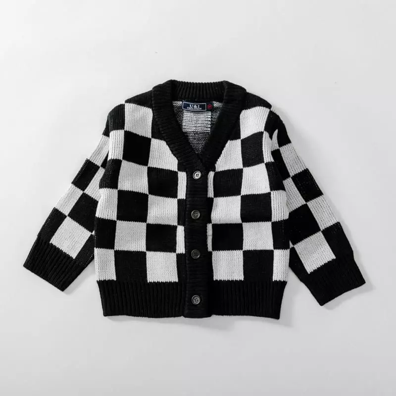 U & I - Korean Children Fashion - #discoveringself - Check Cardigan - 3