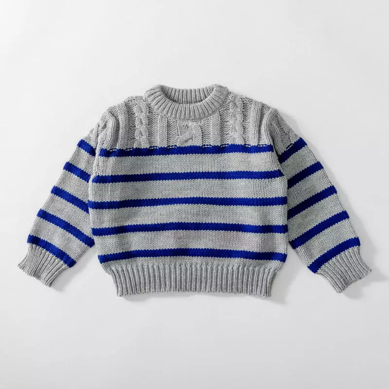 U & I - Korean Children Fashion - #discoveringself - Twist Stripes Knit Tee - 2