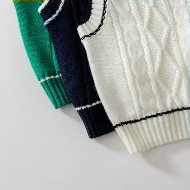 U & I - Korean Children Fashion - #fashionkids - V Neck Line Knit Vest - 10