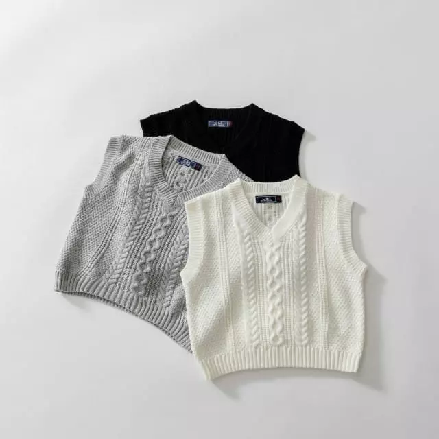 U & I - Korean Children Fashion - #fashionkids - Twist Knit Vest - 9