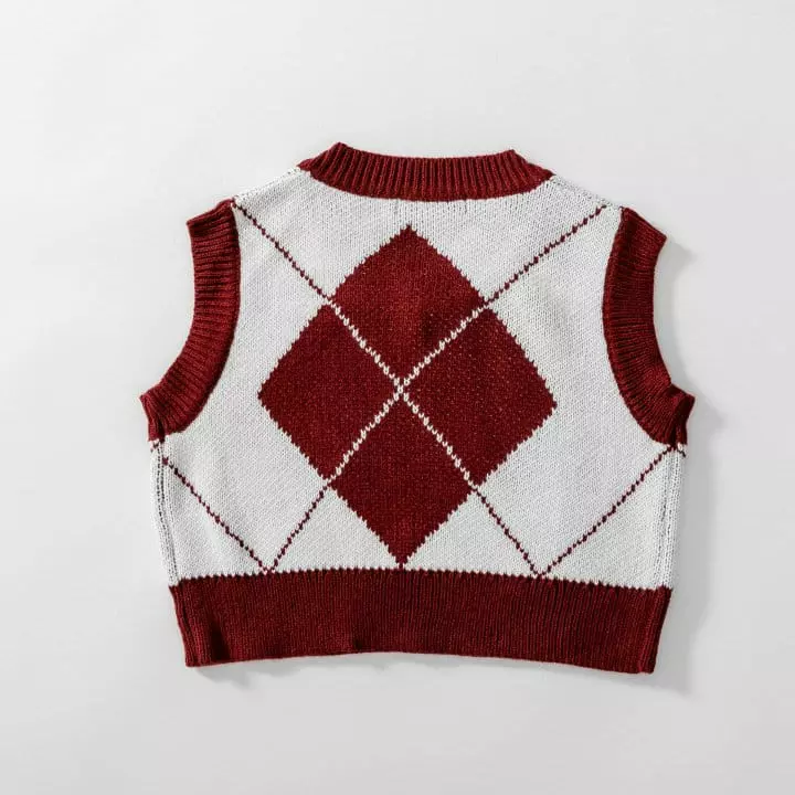 U & I - Korean Children Fashion - #discoveringself - Argyle Vest - 4
