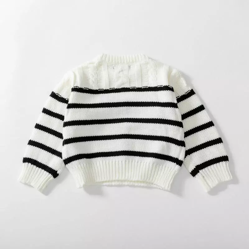 U & I - Korean Children Fashion - #kidzfashiontrend - Twist Stripes Knit Tee - 6