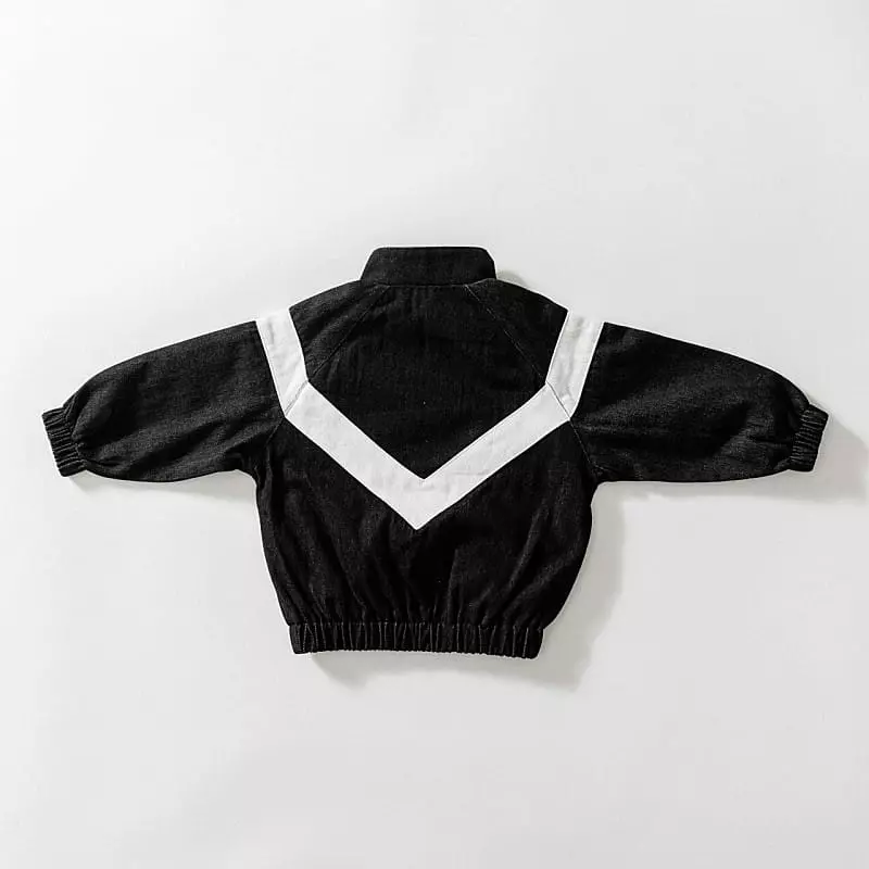 U & I - Korean Children Fashion - #littlefashionista - V Dneim Baseball Jumper - 5